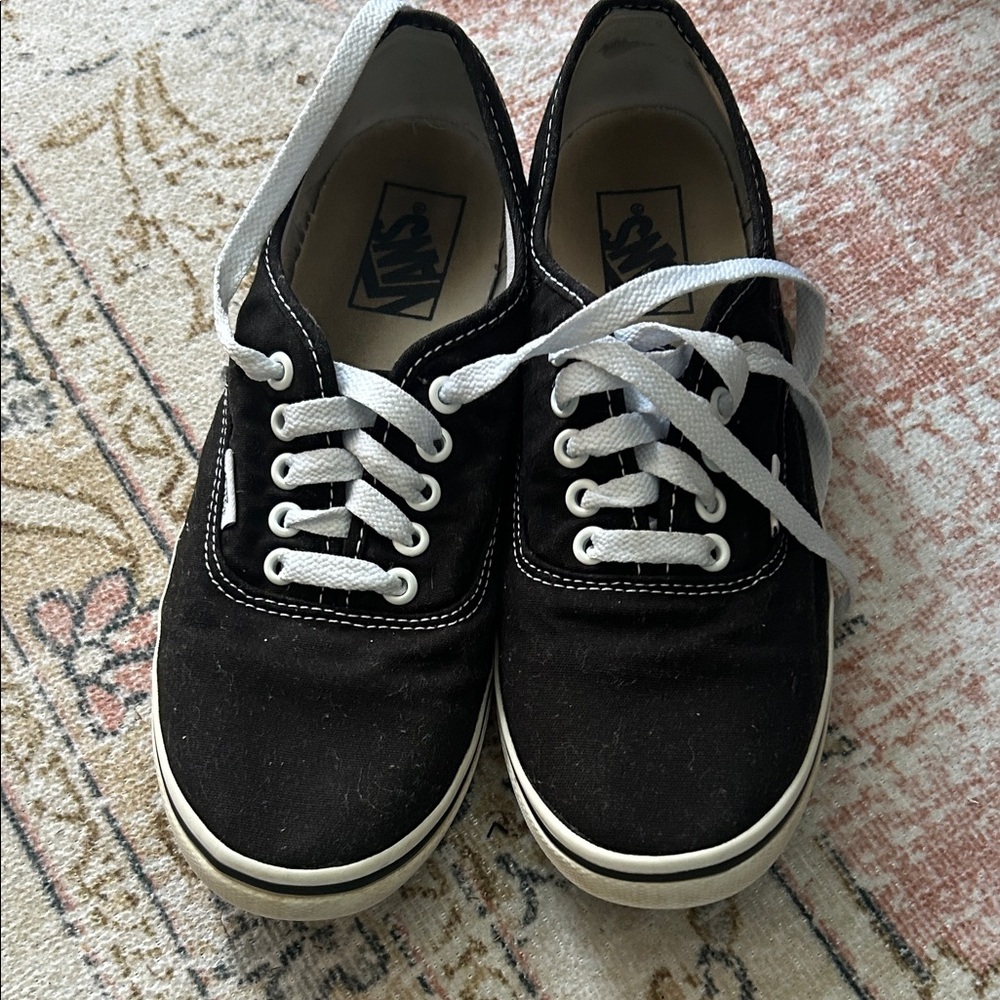 Vans Classic Black Canvas Sneakers with White Accents